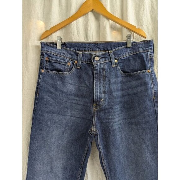 Levi's 505 Men's Regular Fit Jean, 36Wx34L - Medium Stonewash straight leg V6 - Picture 2 of 6